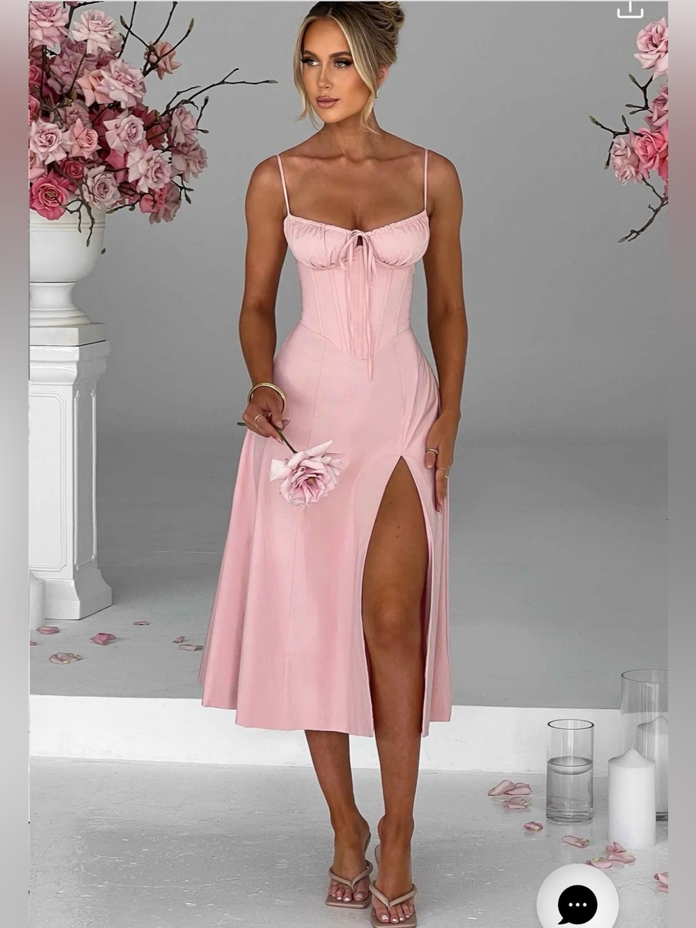 Babyboo DEANNA MIDI Corset DRESS - BLUSH Pink Sz XXL
